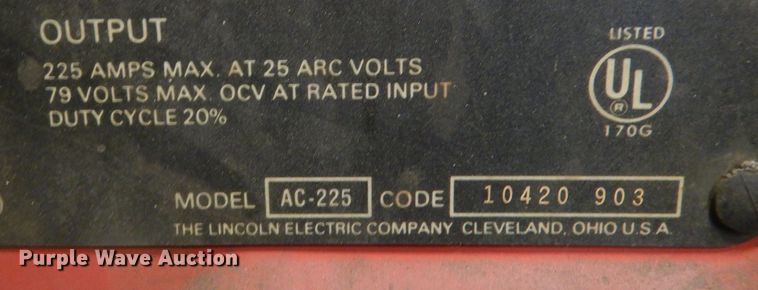 image for item LS9169 Lincoln Electric AC-225  welder