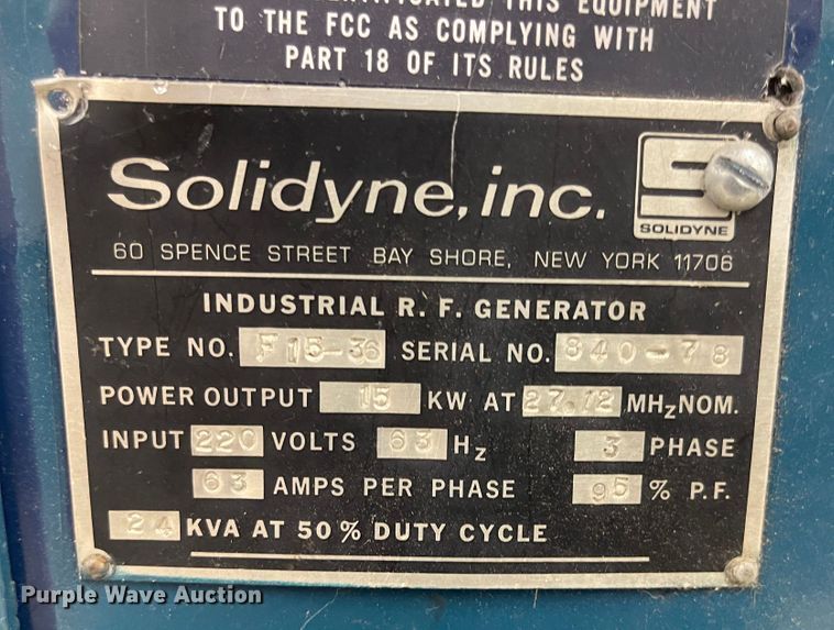 image for item MJ9690 Solidyne F15-36  heat sealing machine