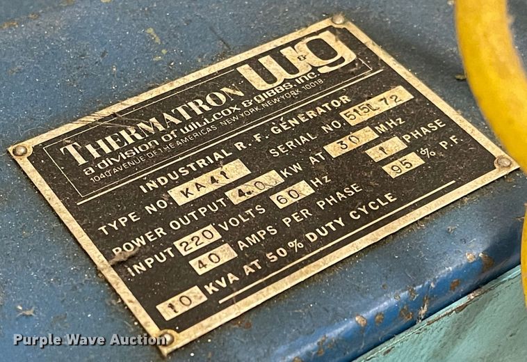 image for item MJ9695 Thermatron KA41  heat sealing machine