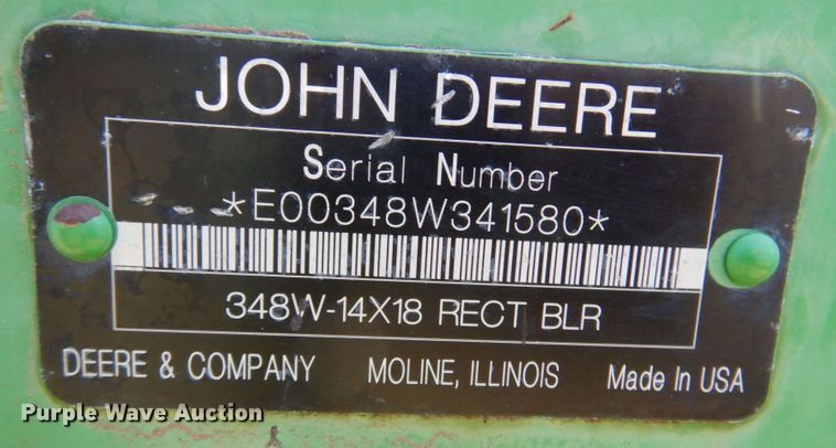 image for item DP4009 2008 John Deere 348  small square baler