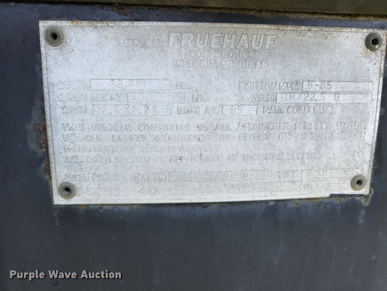 image for item DI1209 1985 Fruehauf TEH-FE2-R 7000 tank trailer