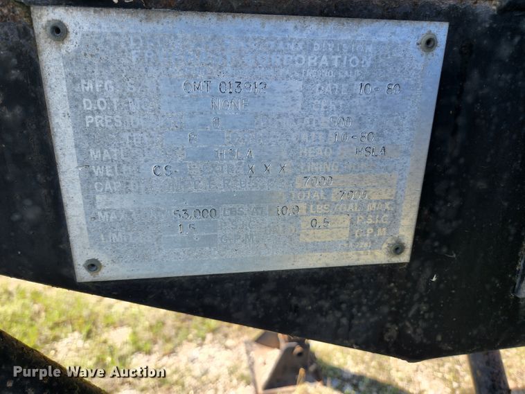 image for item DI1211 1981 Fruehauf TEH-FE2-R 7000  tank trailer