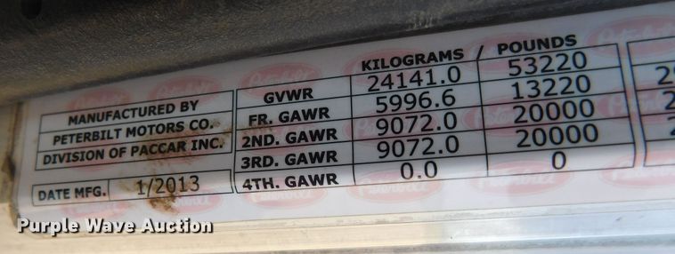 image for item DJ7643 2014 Peterbilt 367  semi truck