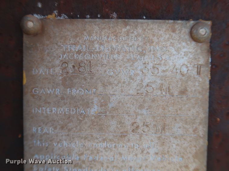 image for item DK3721 1981 Chancey LBT3540  equipment trailer