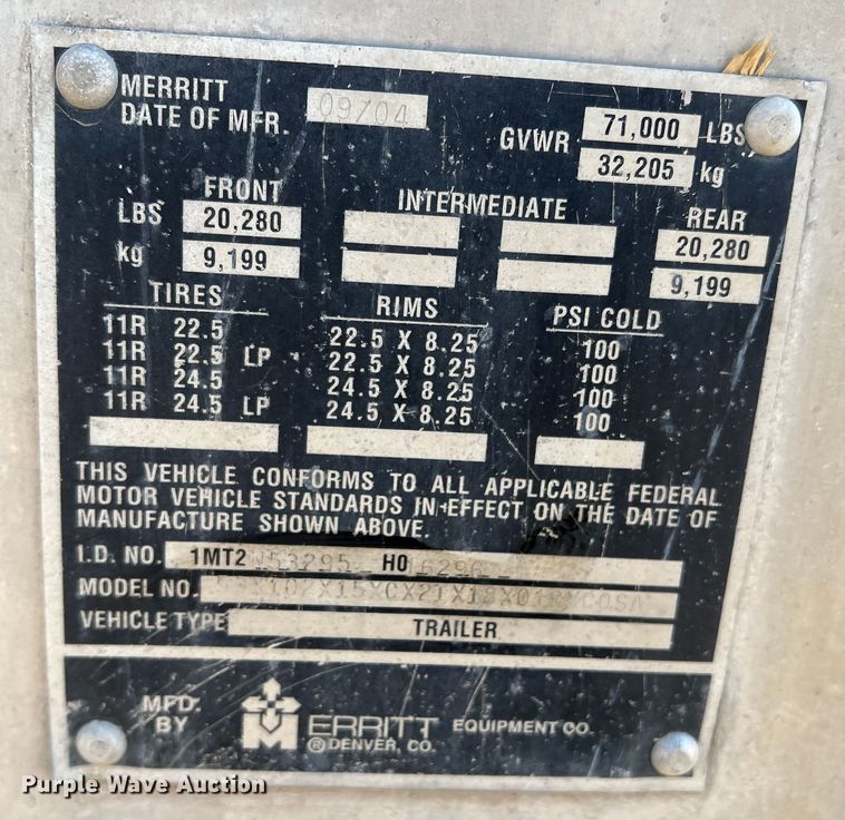 image for item DR1368 2005 Merritt  livestock trailer