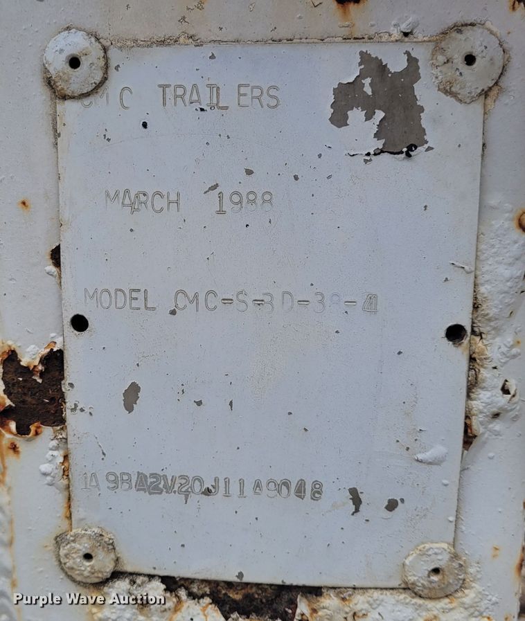 image for item FC9109 1988 CMC  bottom dump trailer