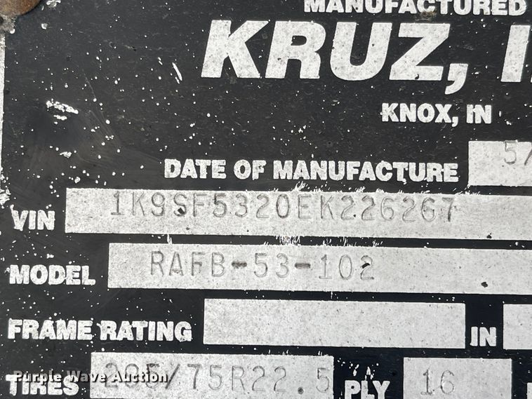 image for item MJ9665 2014 Kruz RAFB-53-102  flatbed trailer