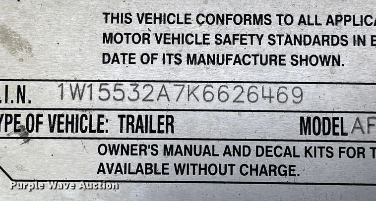 image for item MJ9667 2019 Wilson AF-1080SS  flatbed trailer