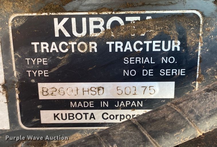 image for item DM4095 Kubota B2601HSD  MFWD tractor