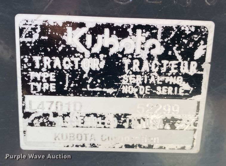 image for item DM4096 Kubota L4701D  MFWD tractor