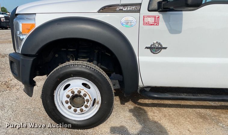 image for item DM4126 2016 Ford F450 Super Duty XL  Crew Cab dump flatbed truck