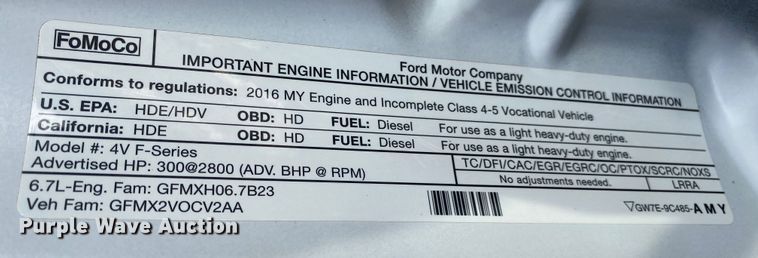 image for item DM4126 2016 Ford F450 Super Duty XL  Crew Cab dump flatbed truck