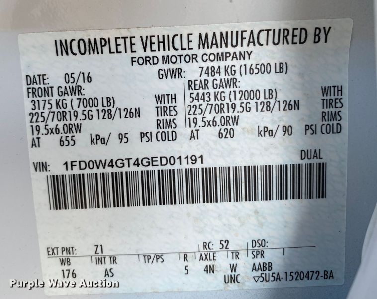 image for item DM4126 2016 Ford F450 Super Duty XL  Crew Cab dump flatbed truck