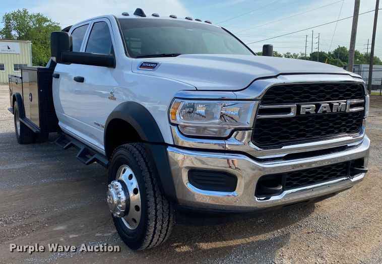 image for item DM4127 2021 Dodge Ram 5500HD Crew Cab flatbed truck