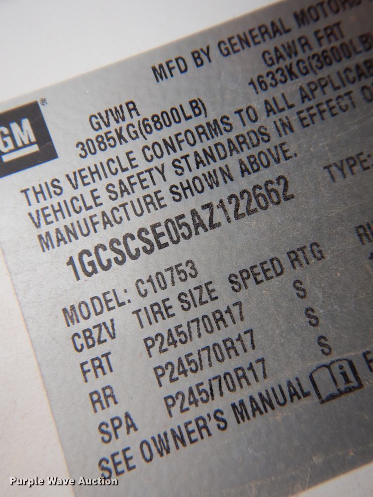 image for item DN0296 2010 Chevrolet Silverado 1500  Ext. Cab pickup truck