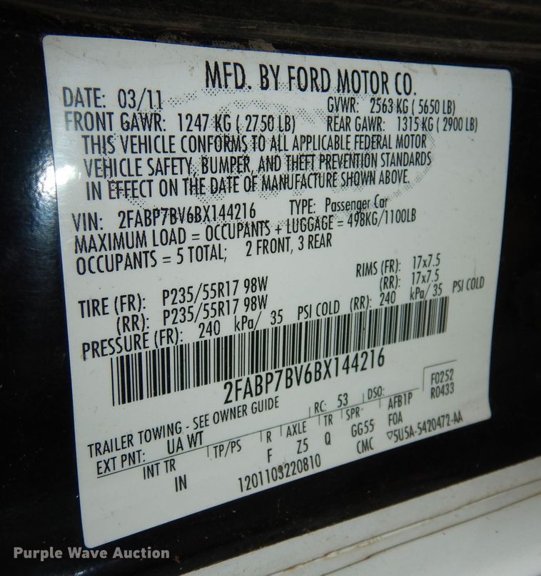 image for item DN1565 2011 Ford Crown Victoria Police Interceptor