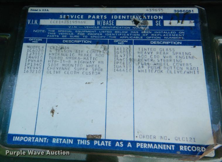 image for item DN7393 1972 Chevrolet Cheyenne 10  pickup truck