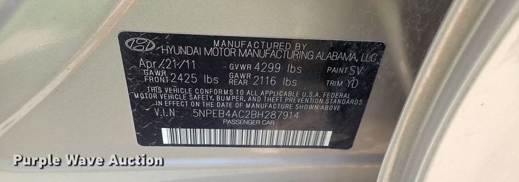 image for item DP4642 2011 Hyundai Sonata