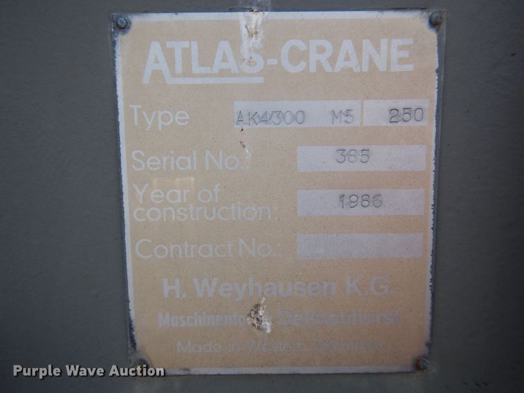 image for item DP5516 1986 MAN M1001  crane truck