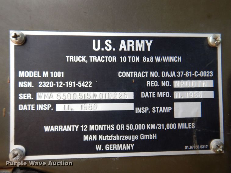 image for item DP5516 1986 MAN M1001  crane truck