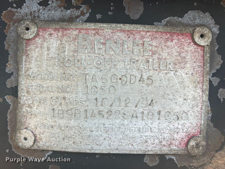 image for item HL9001 1995 Benlee TA60DD45  container trailer