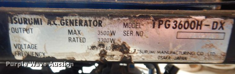 image for item JH9779 Tsurumi TPG3600-DX  generator