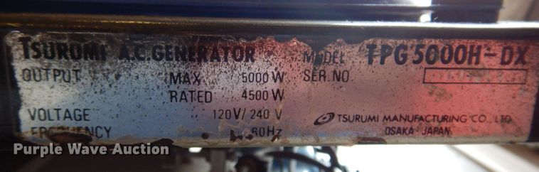 image for item JH9780 Tsurumi TPG5000H-DX  generator