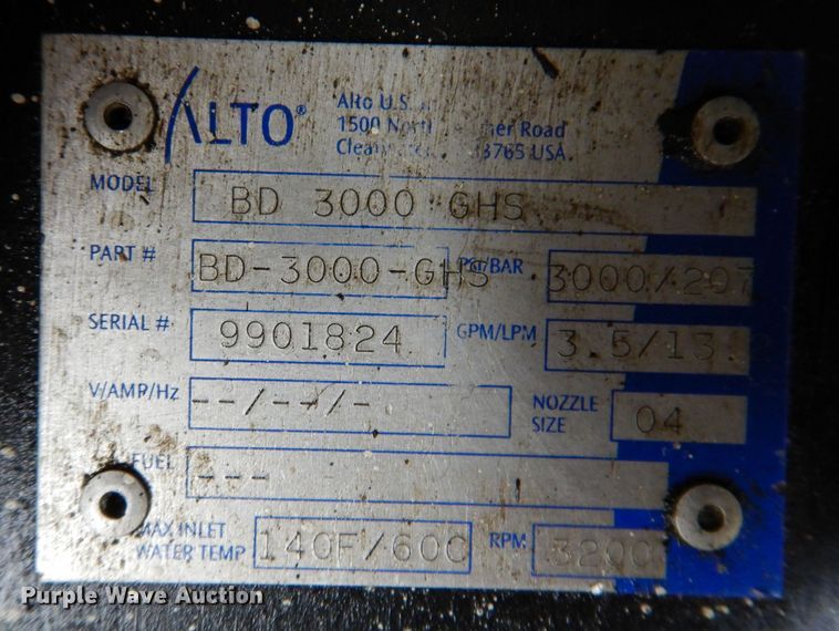 image for item JH9807 Alto BD3000GHS  pressure washer