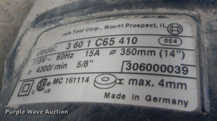 image for item JH9812 Bosch 1365  14" abrasive cut-off machine