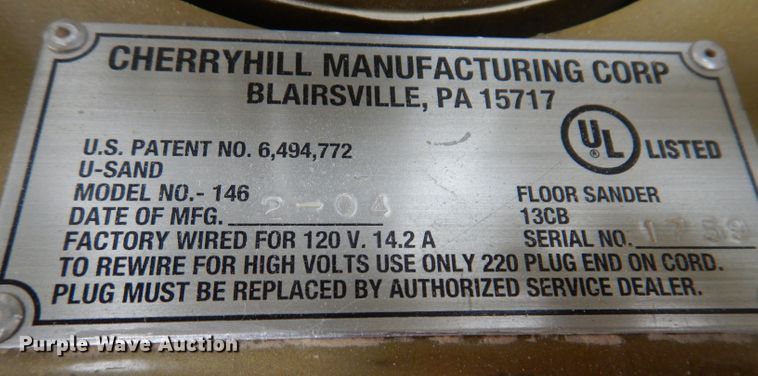 image for item JH9828 2004 Cherryhill Mfg.  14" floor sander