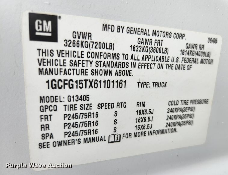 image for item JM9075 2006  Chevrolet Express 1500  van