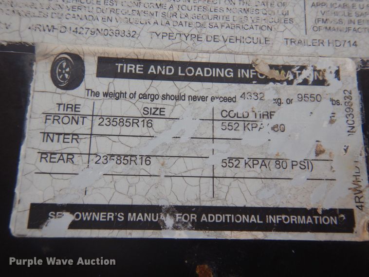 image for item JM9103 2009 Rice  dump trailer