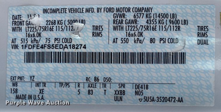 image for item JU9221 2014 Ford E450  shuttle bus