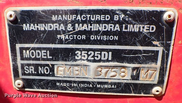 image for item KQ9672 2007 Mahindra 3525DI tractor