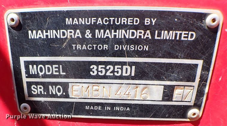 image for item KQ9677 2007 Mahindra 3525DI tractor