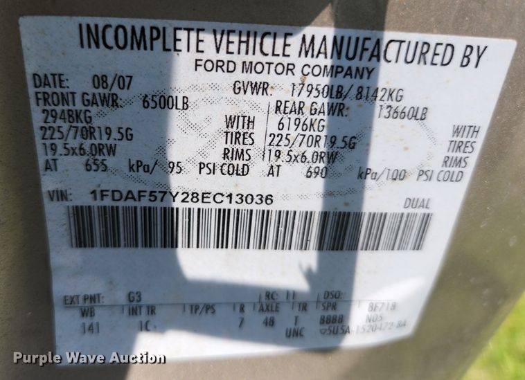 image for item KR9359 2008 Ford F550  dump truck