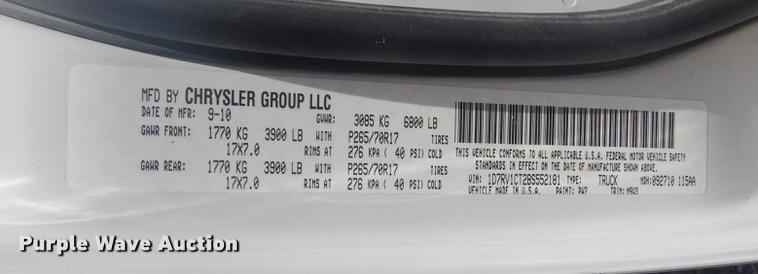 image for item KS9918 2011 Dodge Ram 1500  Crew Cab pickup truck