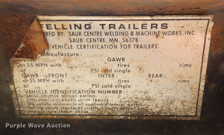 image for item KS9942 1995 Felling  utility trailer
