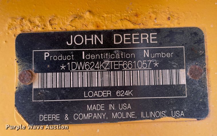 image for item DJ5132 2014 John Deere 624K  wheel loader