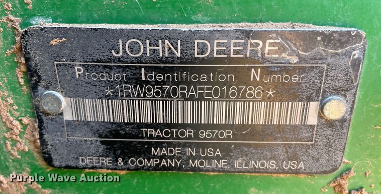 image for item DJ5140 2015 John Deere 9570R Scraper Special  4WD tractor