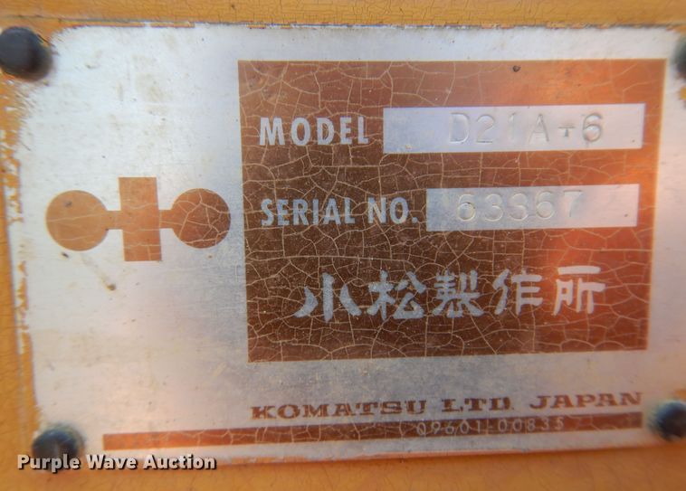 image for item DK0934 Komatsu D21A-6  dozer