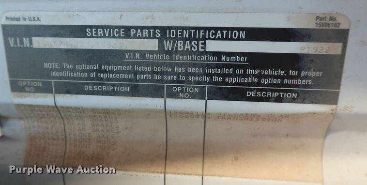 image for item DK3694 1993 Chevrolet Kodiak C6500  dump truck