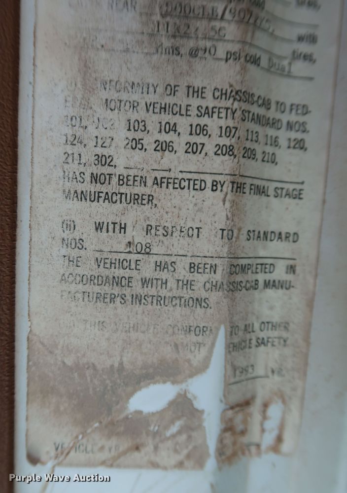 image for item DK3694 1993 Chevrolet Kodiak C6500  dump truck