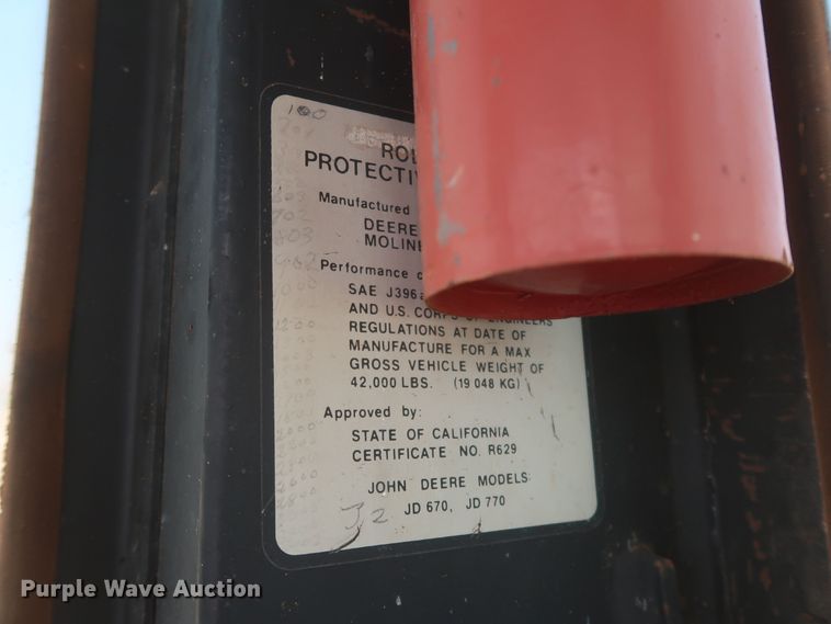 image for item DK3703 1978 John Deere 770  motor grader