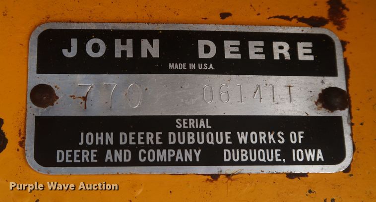 image for item DK3703 1978 John Deere 770  motor grader