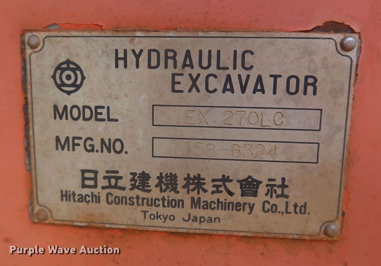 image for item DK3727 1990 Hitachi EX270LC  excavator