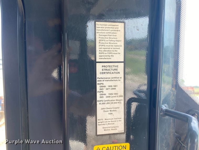 image for item DM4113 2015 John Deere 700KXLT  dozer