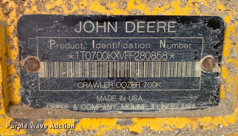 image for item DM4113 2015 John Deere 700KXLT  dozer