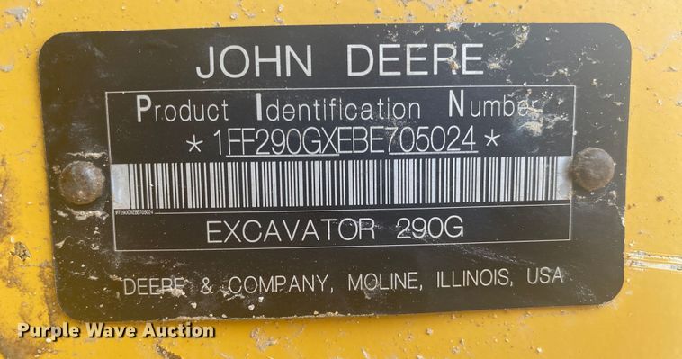 image for item DM4114 2011 John Deere 290G LC  excavator
