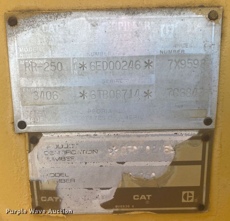 image for item DM4134 1992 Caterpillar RR-250  soil stabilizer